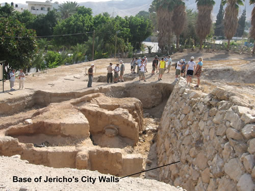 base of jerichos city walls