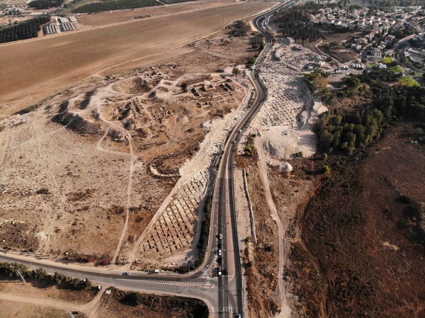 Road construction threatens the site of Tel Beit Shemesh in Israel