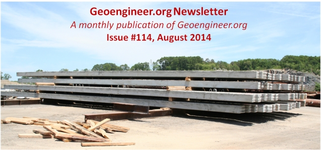 The monthly e-newsletter of Geoengineer.org, issue #114 from August 2014 is out !