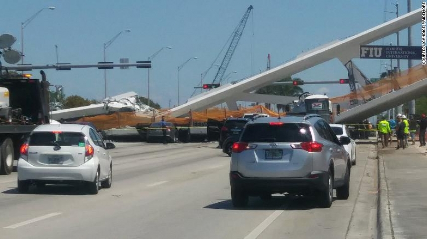Florida pedestrian bridge collapses 5 days after its installation