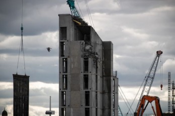 10-story building demolished in United Kingdom