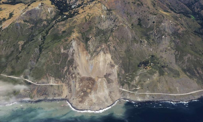 Massive landslide buries part of California highway (video)