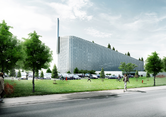Copenhagens power plant with ski slope2