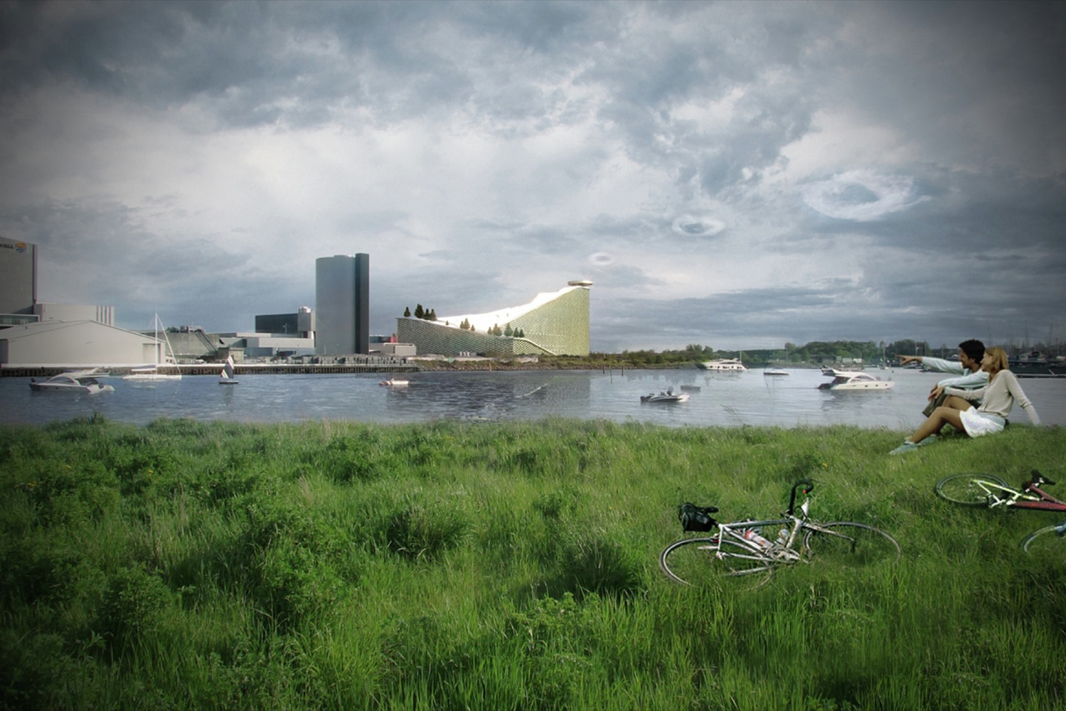 Copenhagens power plant with ski slope3