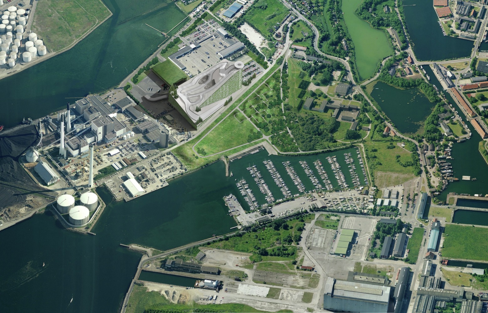 Copenhagens power plant with ski slope5
