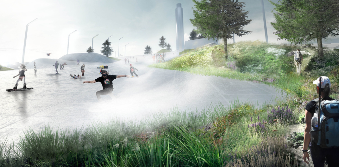 Copenhagens power plant with ski slope7