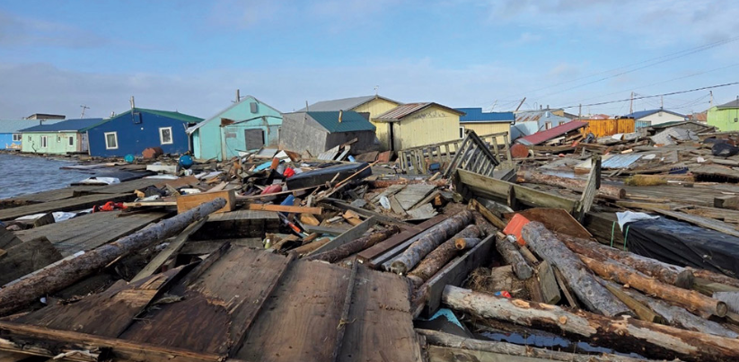 Storm and thaw damage to village infrastructure in Kipnuk, Alaska