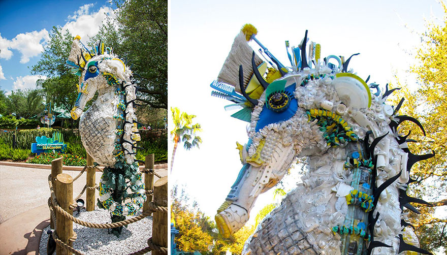 plastic waste sea horse